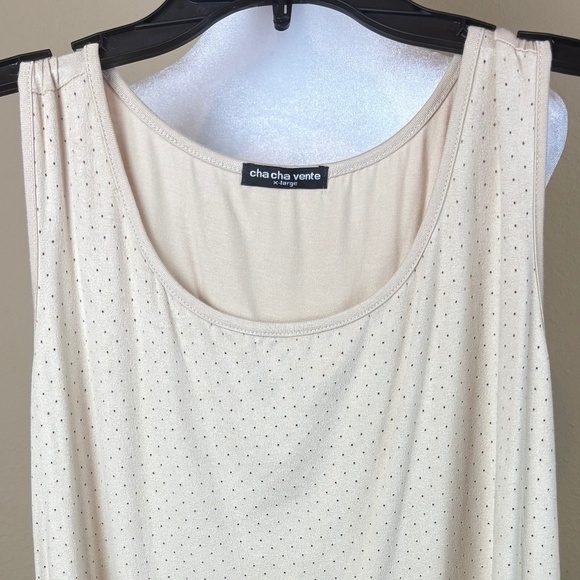 Cha Cha Vente Beige Soft Comfy Tank Top w/ Front Ventilation; Size XL - Picture 2 of 10